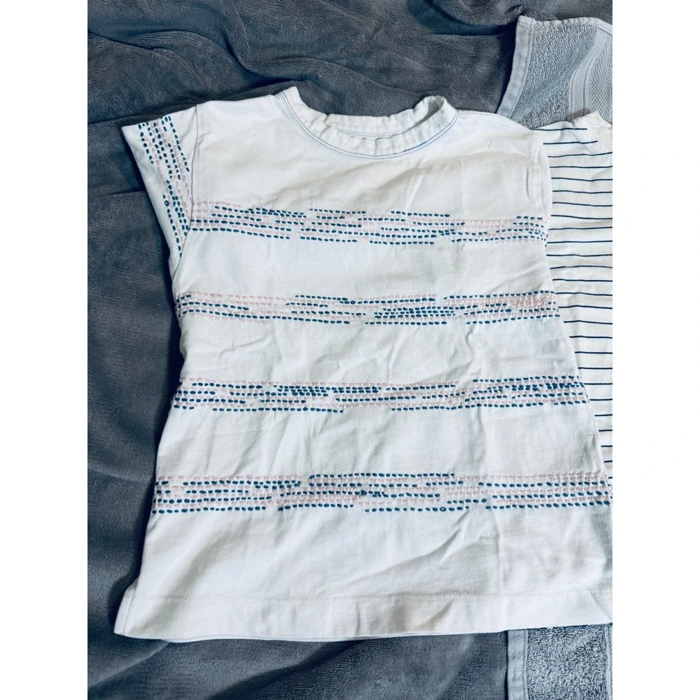 Zara 5 Shirts Bundle SZ 6 Boy Crew Neck Cotton‎ Embroidered Pocket Spring Summer